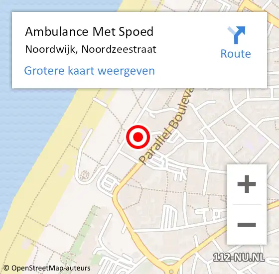 Locatie op kaart van de 112 melding: Ambulance Met Spoed Naar Noordwijk, Noordzeestraat op 19 juli 2021 06:00