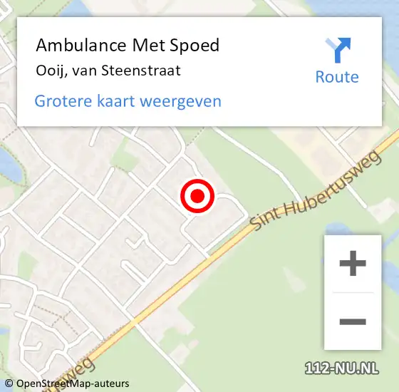 Locatie op kaart van de 112 melding: Ambulance Met Spoed Naar Ooij, van Steenstraat op 19 juli 2021 06:03