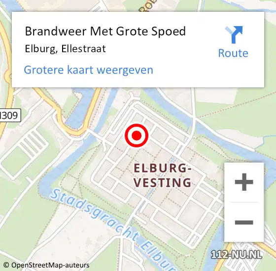 Locatie op kaart van de 112 melding: Brandweer Met Grote Spoed Naar Elburg, Ellestraat op 19 juli 2021 06:10