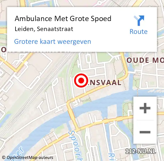 Locatie op kaart van de 112 melding: Ambulance Met Grote Spoed Naar Leiden, Senaatstraat op 19 juli 2021 06:42