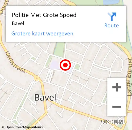 Locatie op kaart van de 112 melding: Politie Met Grote Spoed Naar Bavel op 19 juli 2021 06:48