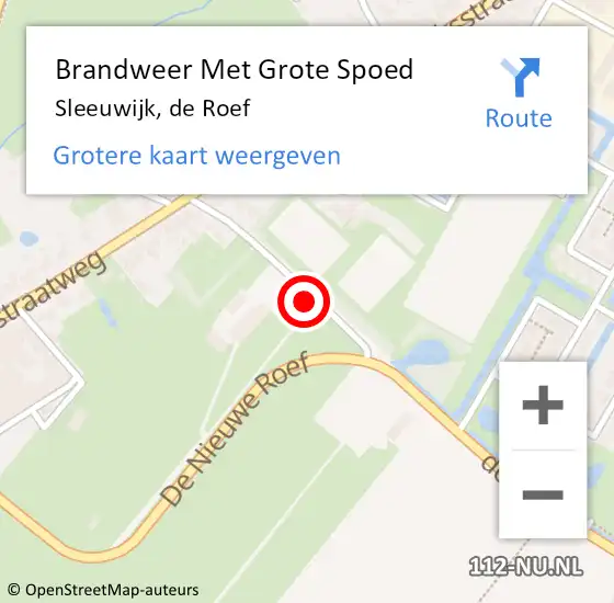 Locatie op kaart van de 112 melding: Brandweer Met Grote Spoed Naar Sleeuwijk, de Roef op 19 juli 2021 07:16