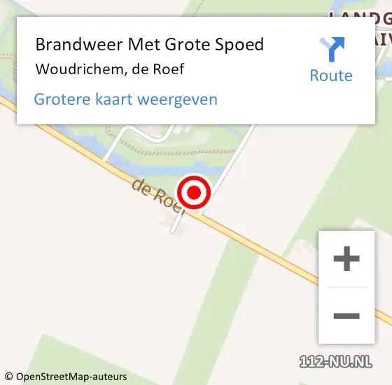 Locatie op kaart van de 112 melding: Brandweer Met Grote Spoed Naar Woudrichem, de Roef op 19 juli 2021 07:25