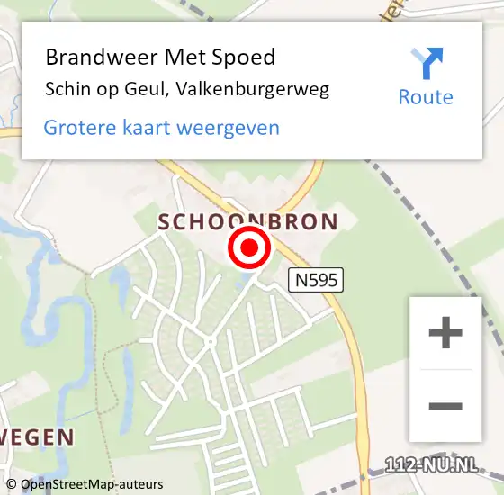 Locatie op kaart van de 112 melding: Brandweer Met Spoed Naar Schin op Geul, Valkenburgerweg op 19 juli 2021 08:37