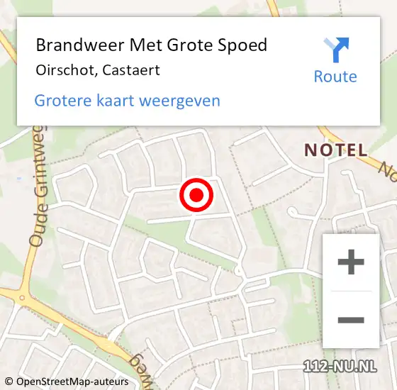 Locatie op kaart van de 112 melding: Brandweer Met Grote Spoed Naar Oirschot, Castaert op 19 juli 2021 08:52