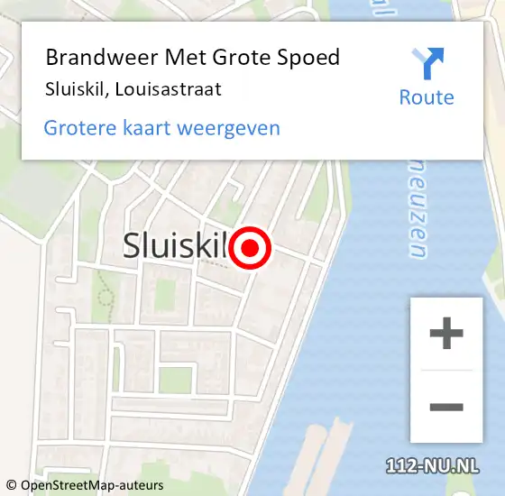 Locatie op kaart van de 112 melding: Brandweer Met Grote Spoed Naar Sluiskil, Louisastraat op 19 juli 2021 09:49