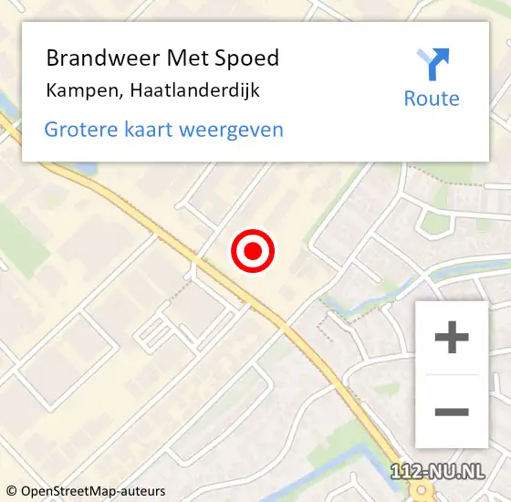 Locatie op kaart van de 112 melding: Brandweer Met Spoed Naar Kampen, Haatlanderdijk op 19 juli 2021 09:55