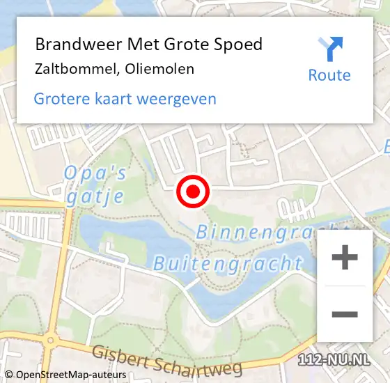 Locatie op kaart van de 112 melding: Brandweer Met Grote Spoed Naar Zaltbommel, Oliemolen op 16 juni 2014 23:24