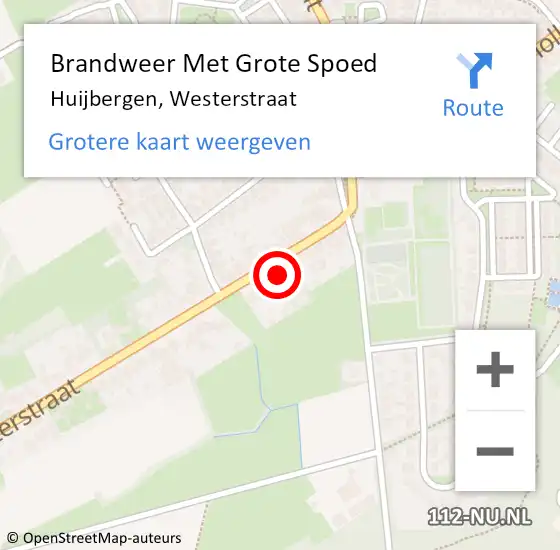 Locatie op kaart van de 112 melding: Brandweer Met Grote Spoed Naar Huijbergen, Westerstraat op 19 juli 2021 10:20