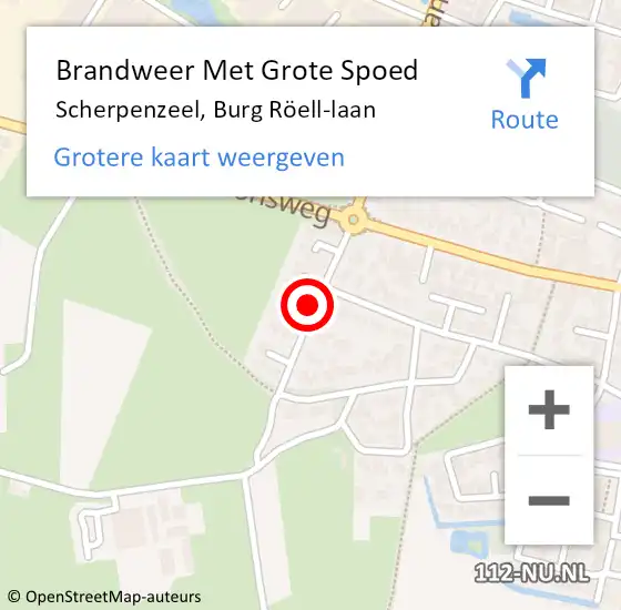 Locatie op kaart van de 112 melding: Brandweer Met Grote Spoed Naar Scherpenzeel, Burg Röell-laan op 19 juli 2021 10:38