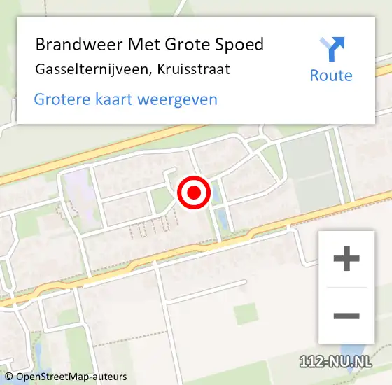 Locatie op kaart van de 112 melding: Brandweer Met Grote Spoed Naar Gasselternijveen, Kruisstraat op 19 juli 2021 11:01