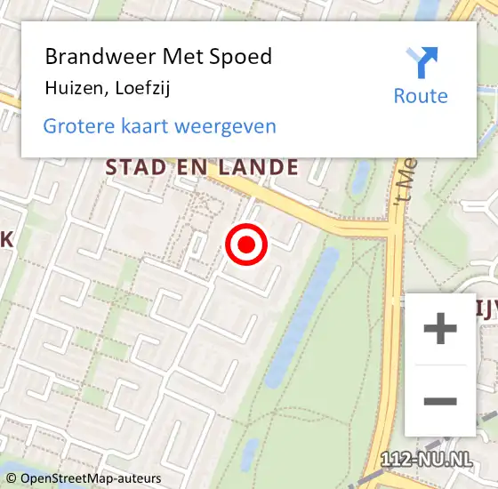 Locatie op kaart van de 112 melding: Brandweer Met Spoed Naar Huizen, Loefzij op 19 juli 2021 11:13