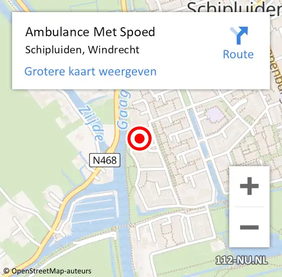 Locatie op kaart van de 112 melding: Ambulance Met Spoed Naar Schipluiden, Windrecht op 19 juli 2021 11:19