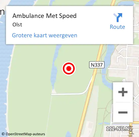 Locatie op kaart van de 112 melding: Ambulance Met Spoed Naar Olst op 19 juli 2021 11:44