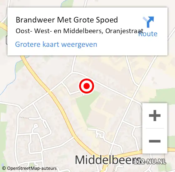 Locatie op kaart van de 112 melding: Brandweer Met Grote Spoed Naar Oost- West- en Middelbeers, Oranjestraat op 19 juli 2021 12:28