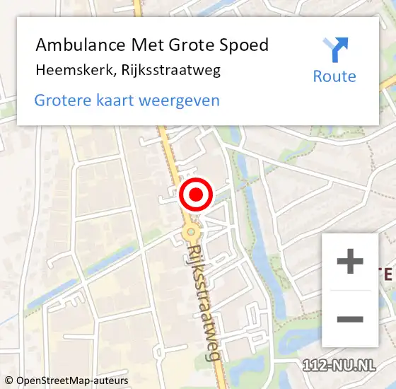 Locatie op kaart van de 112 melding: Ambulance Met Grote Spoed Naar Heemskerk, Rijksstraatweg op 19 juli 2021 12:42