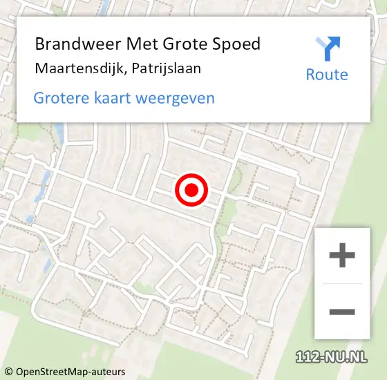 Locatie op kaart van de 112 melding: Brandweer Met Grote Spoed Naar Maartensdijk, Patrijslaan op 19 juli 2021 13:11