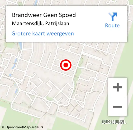 Locatie op kaart van de 112 melding: Brandweer Geen Spoed Naar Maartensdijk, Patrijslaan op 19 juli 2021 13:14