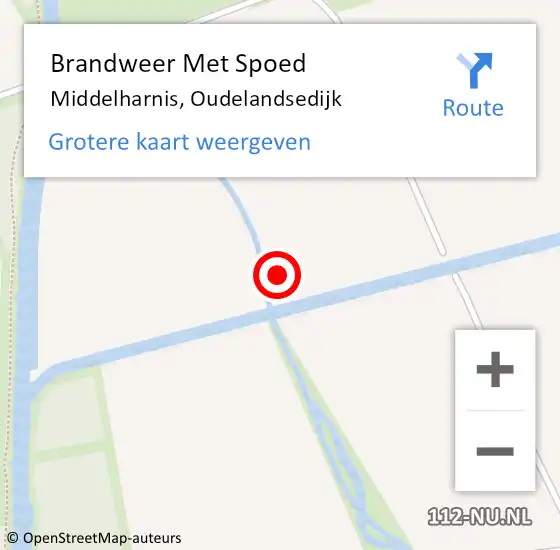 Locatie op kaart van de 112 melding: Brandweer Met Spoed Naar Middelharnis, Oudelandsedijk op 19 juli 2021 13:24