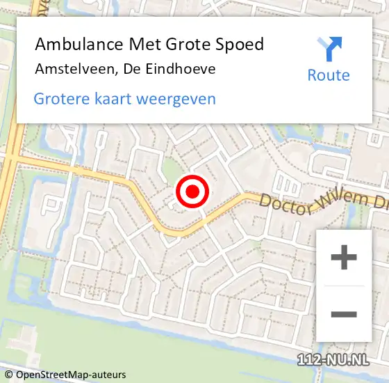 Locatie op kaart van de 112 melding: Ambulance Met Grote Spoed Naar Amstelveen, De Eindhoeve op 19 juli 2021 13:34