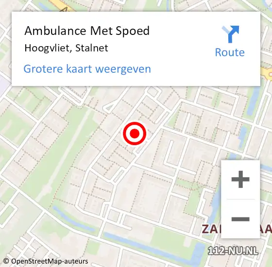 Locatie op kaart van de 112 melding: Ambulance Met Spoed Naar Hoogvliet, Stalnet op 19 juli 2021 13:35