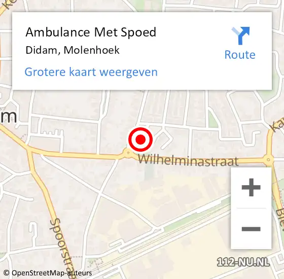 Locatie op kaart van de 112 melding: Ambulance Met Spoed Naar Didam, Molenhoek op 19 juli 2021 13:49