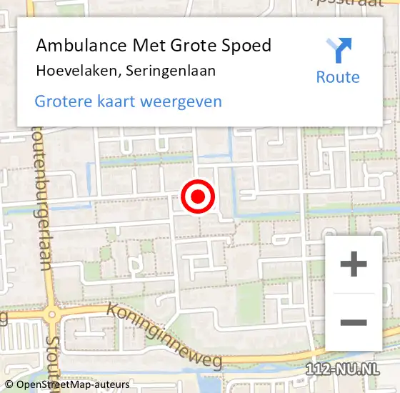 Locatie op kaart van de 112 melding: Ambulance Met Grote Spoed Naar Hoevelaken, Seringenlaan op 19 juli 2021 14:00