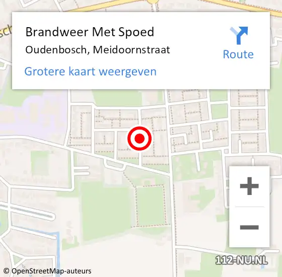 Locatie op kaart van de 112 melding: Brandweer Met Spoed Naar Oudenbosch, Meidoornstraat op 19 juli 2021 14:12