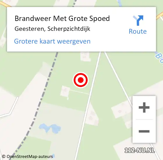 Locatie op kaart van de 112 melding: Brandweer Met Grote Spoed Naar Geesteren, Scherpzichtdijk op 19 juli 2021 14:35