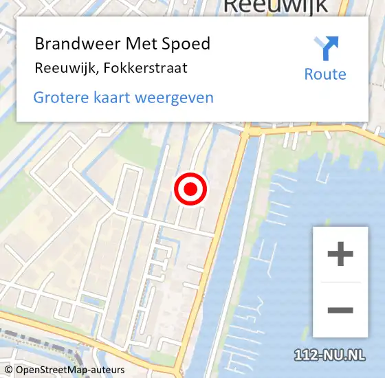 Locatie op kaart van de 112 melding: Brandweer Met Spoed Naar Reeuwijk, Fokkerstraat op 19 juli 2021 16:38