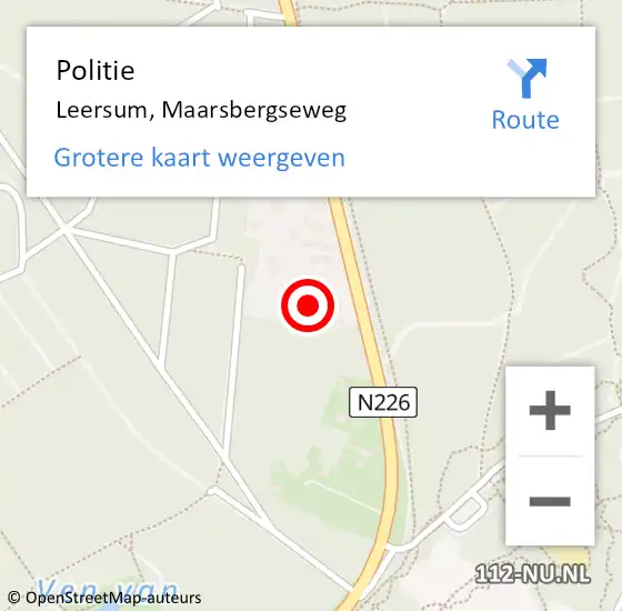 Locatie op kaart van de 112 melding: Politie Leersum, Maarsbergseweg op 19 juli 2021 16:38