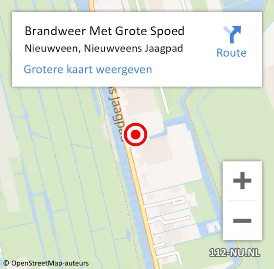 Locatie op kaart van de 112 melding: Brandweer Met Grote Spoed Naar Nieuwveen, Nieuwveens Jaagpad op 19 juli 2021 16:40