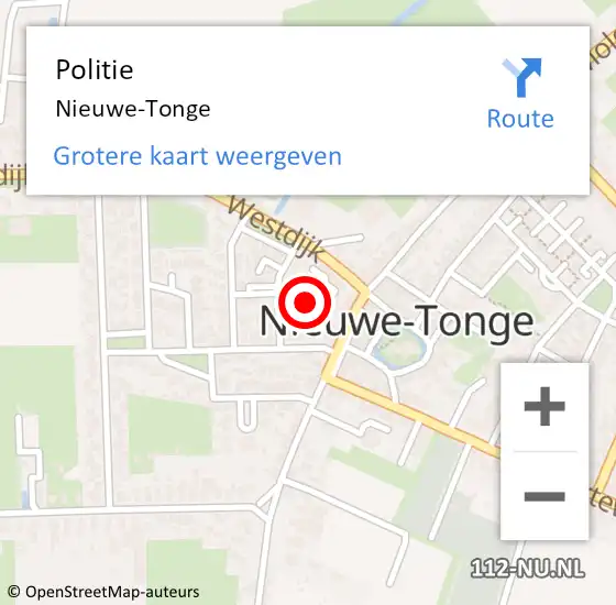 Locatie op kaart van de 112 melding: Politie Nieuwe-Tonge op 19 juli 2021 16:48