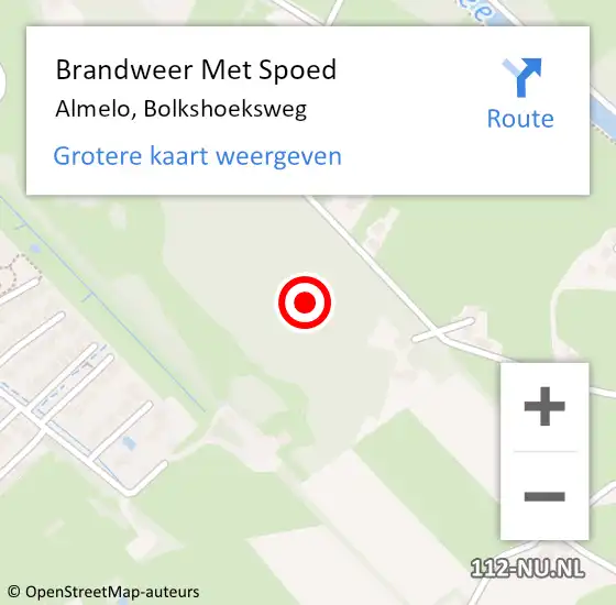 Locatie op kaart van de 112 melding: Brandweer Met Spoed Naar Almelo, Bolkshoeksweg op 19 juli 2021 16:55