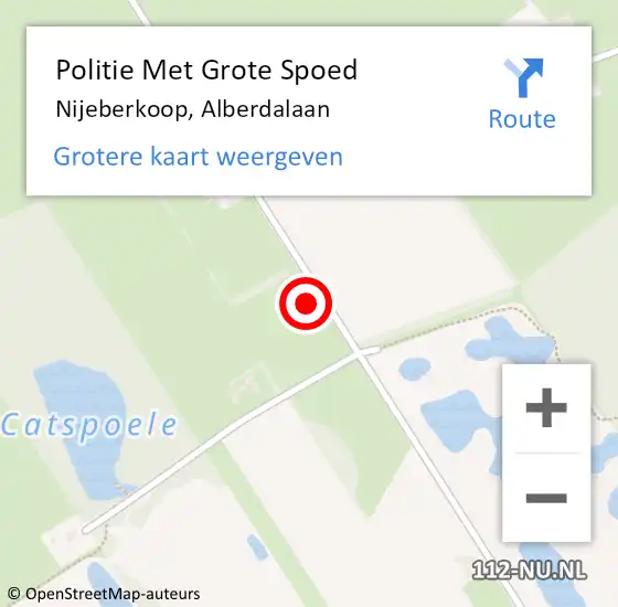 Locatie op kaart van de 112 melding: Politie Met Grote Spoed Naar Nijeberkoop, Alberdalaan op 19 juli 2021 17:13