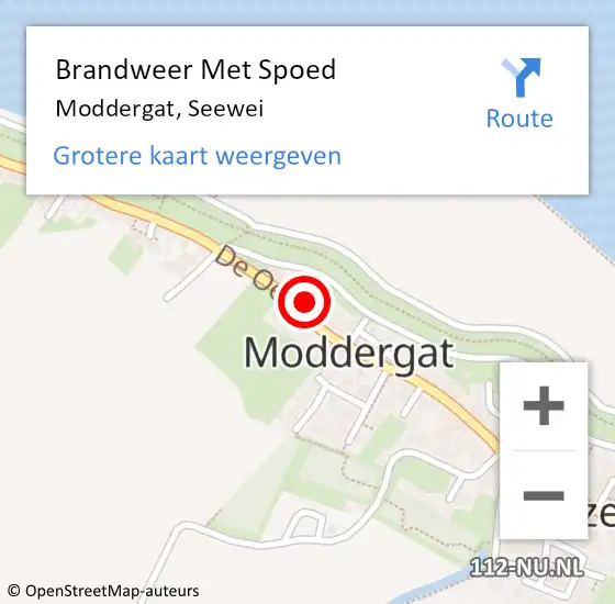 Locatie op kaart van de 112 melding: Brandweer Met Spoed Naar Moddergat, Seewei op 19 juli 2021 17:46