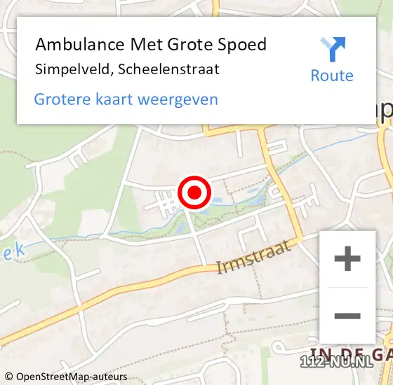 Locatie op kaart van de 112 melding: Ambulance Met Grote Spoed Naar Simpelveld, Scheelenstraat op 17 juni 2014 01:38