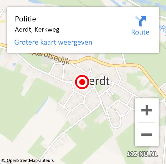 Locatie op kaart van de 112 melding: Politie Aerdt, Kerkweg op 19 juli 2021 18:41