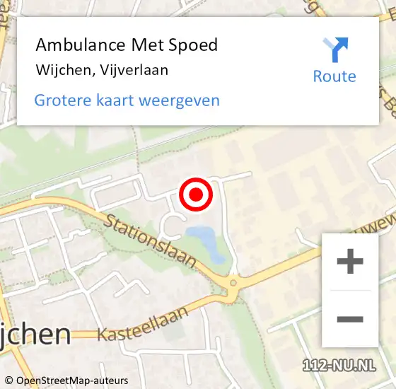 Locatie op kaart van de 112 melding: Ambulance Met Spoed Naar Wijchen, Vijverlaan op 19 juli 2021 18:41