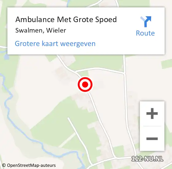 Locatie op kaart van de 112 melding: Ambulance Met Grote Spoed Naar Swalmen, Wieler op 19 juli 2021 19:01