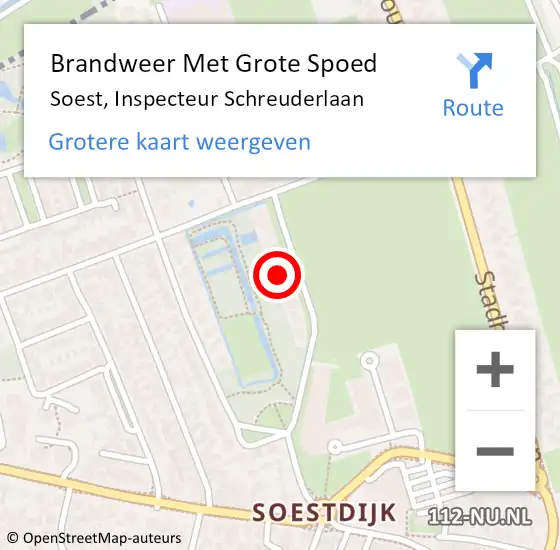 Locatie op kaart van de 112 melding: Brandweer Met Grote Spoed Naar Soest, Inspecteur Schreuderlaan op 19 juli 2021 19:13