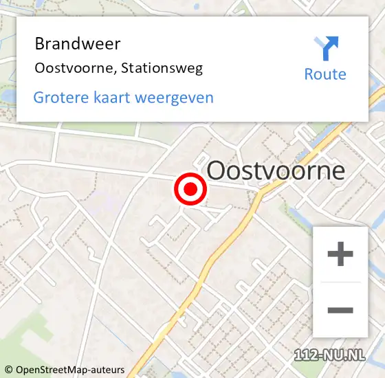 Locatie op kaart van de 112 melding: Brandweer Oostvoorne, Stationsweg op 19 juli 2021 19:15