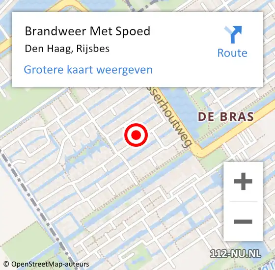 Locatie op kaart van de 112 melding: Brandweer Met Spoed Naar Den Haag, Rijsbes op 19 juli 2021 19:17