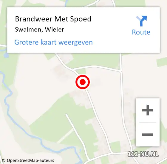 Locatie op kaart van de 112 melding: Brandweer Met Spoed Naar Swalmen, Wieler op 19 juli 2021 19:21