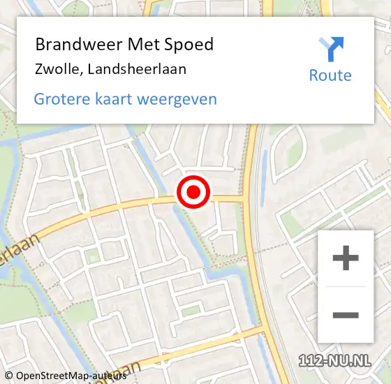 Locatie op kaart van de 112 melding: Brandweer Met Spoed Naar Zwolle, Landsheerlaan op 19 juli 2021 19:52