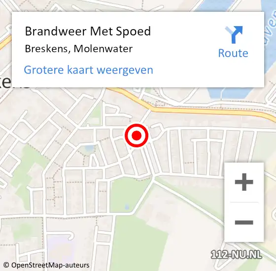 Locatie op kaart van de 112 melding: Brandweer Met Spoed Naar Breskens, Molenwater op 19 juli 2021 19:57