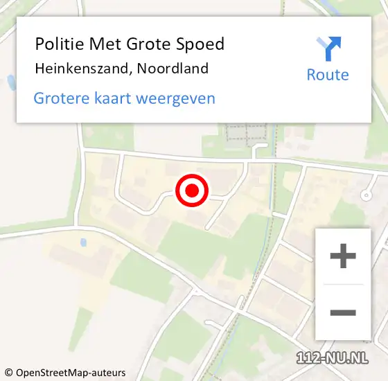 Locatie op kaart van de 112 melding: Politie Met Grote Spoed Naar Heinkenszand, Noordland op 19 juli 2021 20:06
