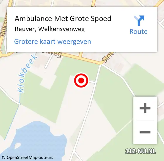 Locatie op kaart van de 112 melding: Ambulance Met Grote Spoed Naar Reuver, Welkensvenweg op 19 juli 2021 20:26