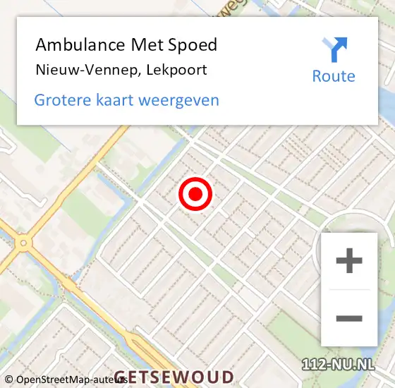 Locatie op kaart van de 112 melding: Ambulance Met Spoed Naar Nieuw-Vennep, Lekpoort op 19 juli 2021 20:26