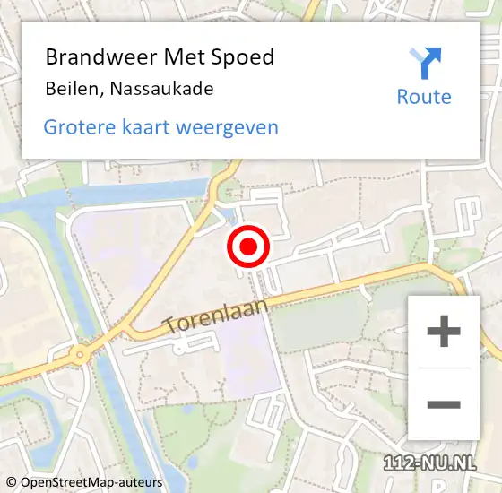 Locatie op kaart van de 112 melding: Brandweer Met Spoed Naar Beilen, Nassaukade op 19 juli 2021 20:52